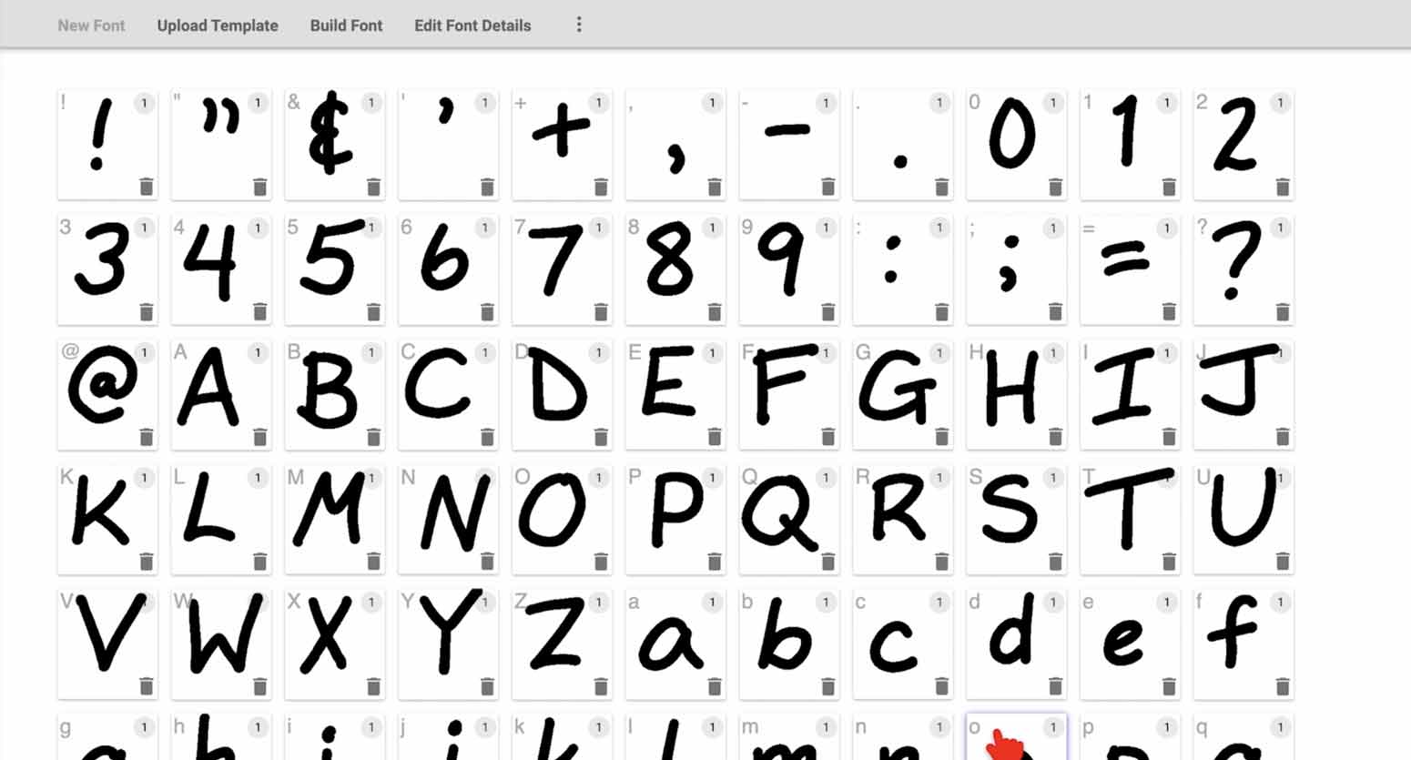 Handwriting font in Calligraphr