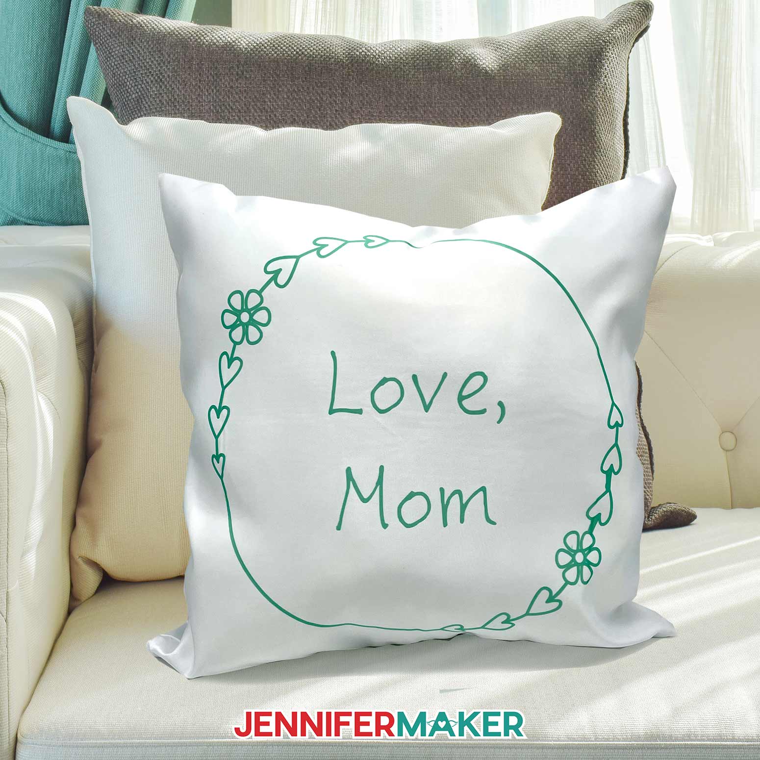 Handwritten font on pillow