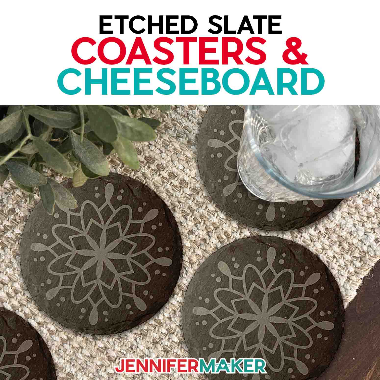 Etched Slate Coasters & Cheeseboard