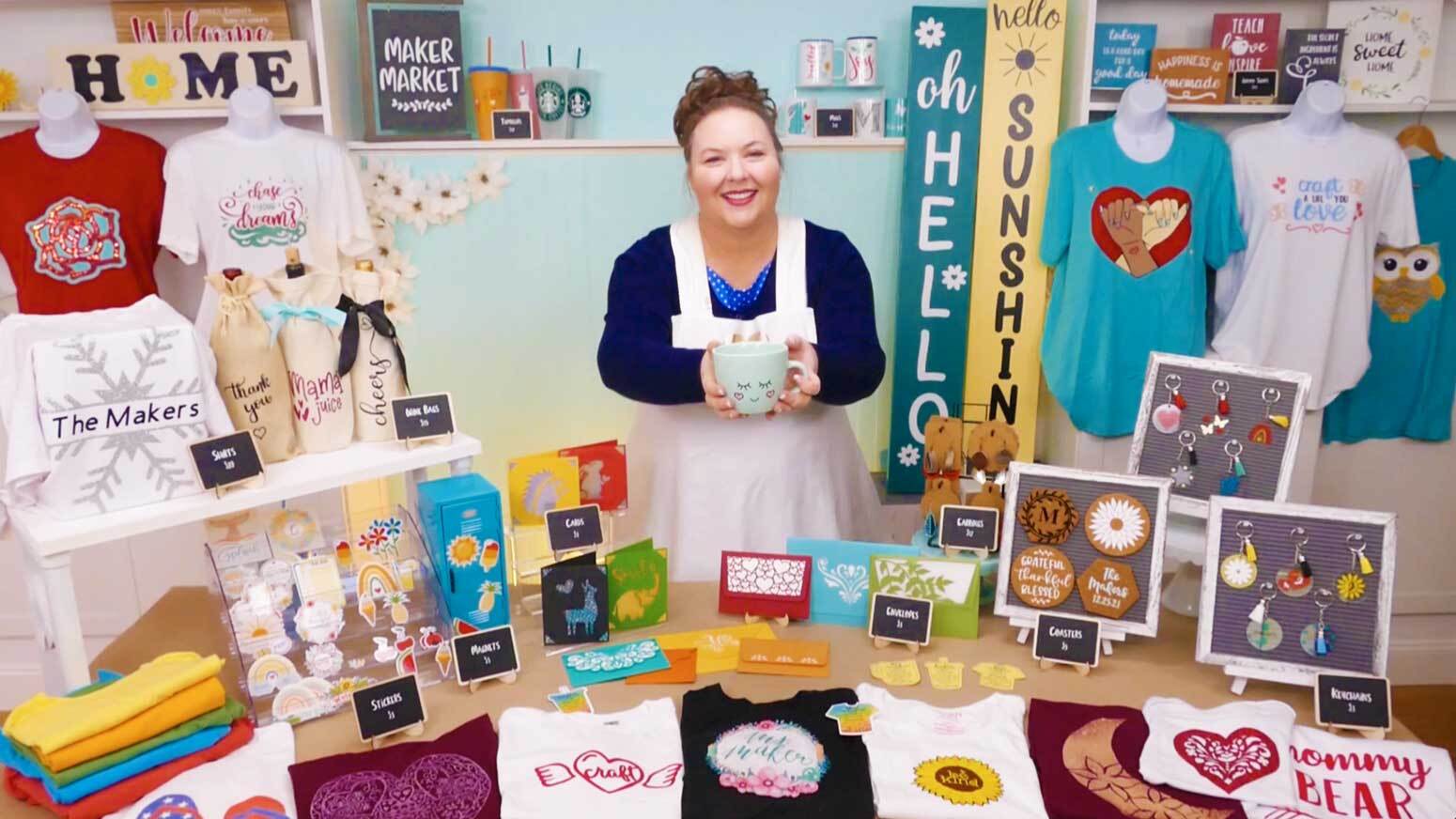 JenniferMaker with craft items on display