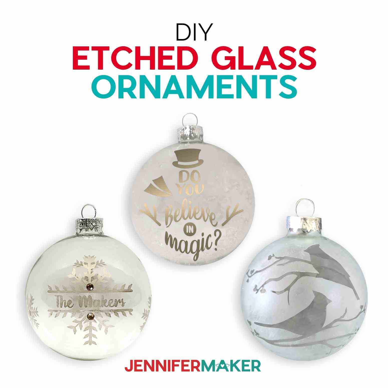Etched Glass Ornaments