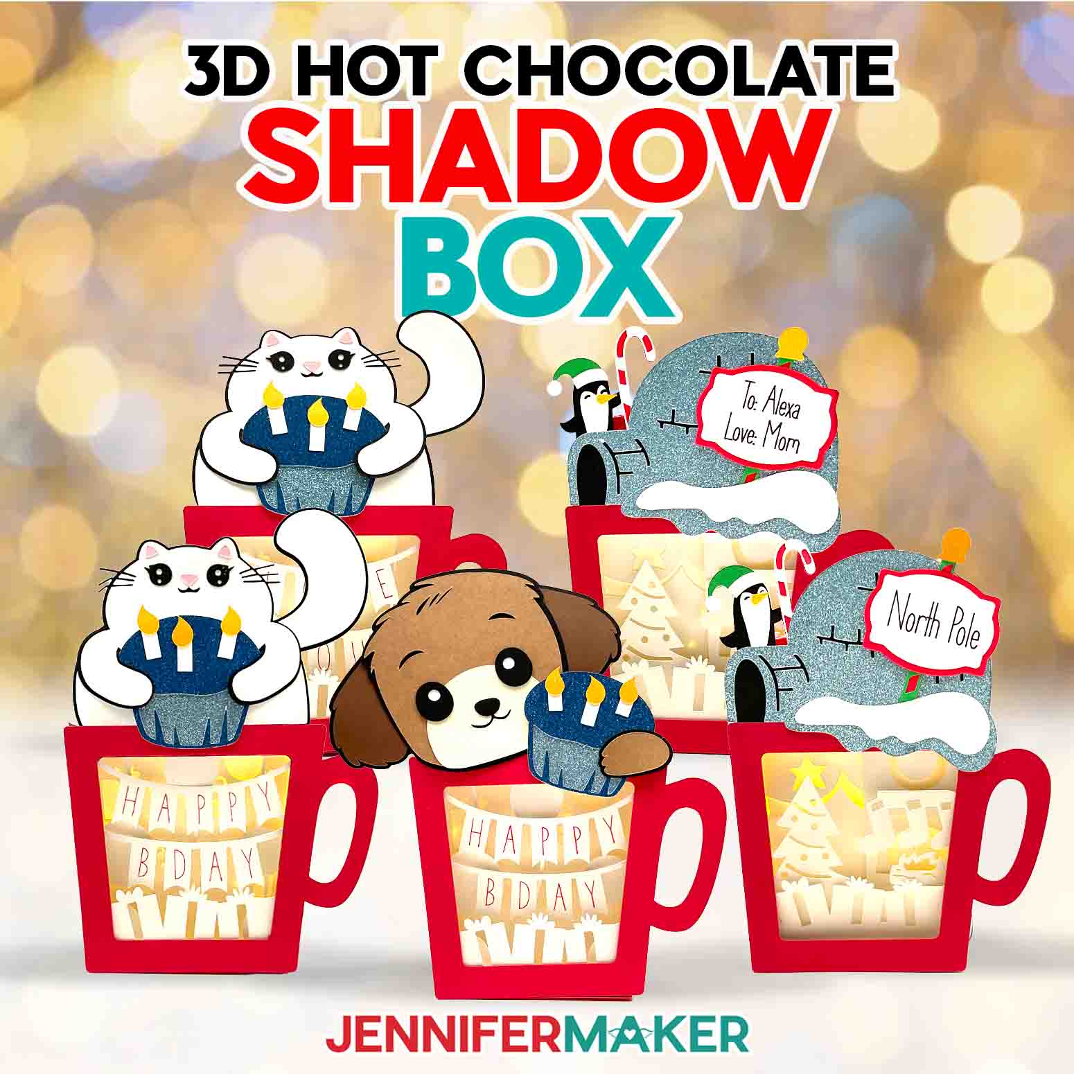 3D Hot Chocolate Shadow Box